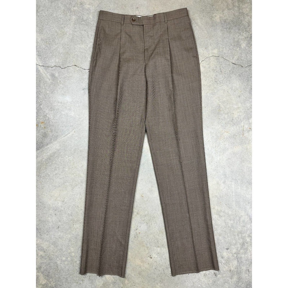 NEW Jones New York Womens Pants Worsted Wool Roger Trousers 33.5x37 Brown